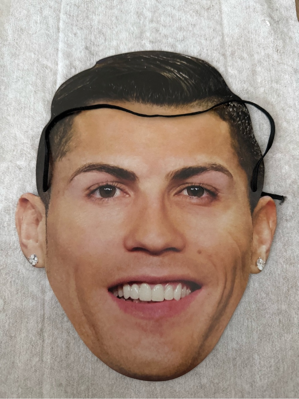 Cristiano Ronaldo Face Cutout Mask - Realistic Skin Tone- Portugal soccer team